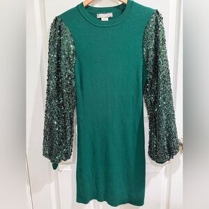 Flying Tomato Green Sequin Long Sleeve Dress Wicked Wizard of Oz